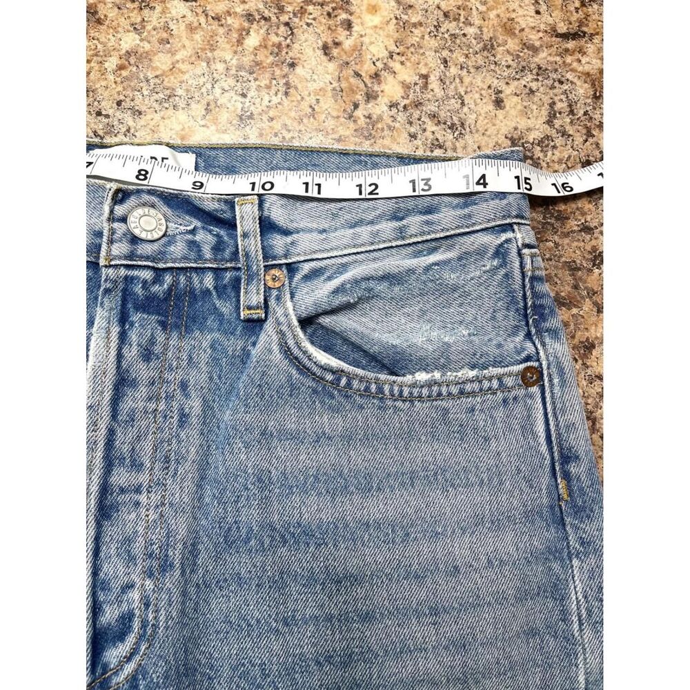 Agolde 90's Pinch Waist High-rise Straight Leg Distressed Jeans Blue Wash 26 - Picture 6 of 8